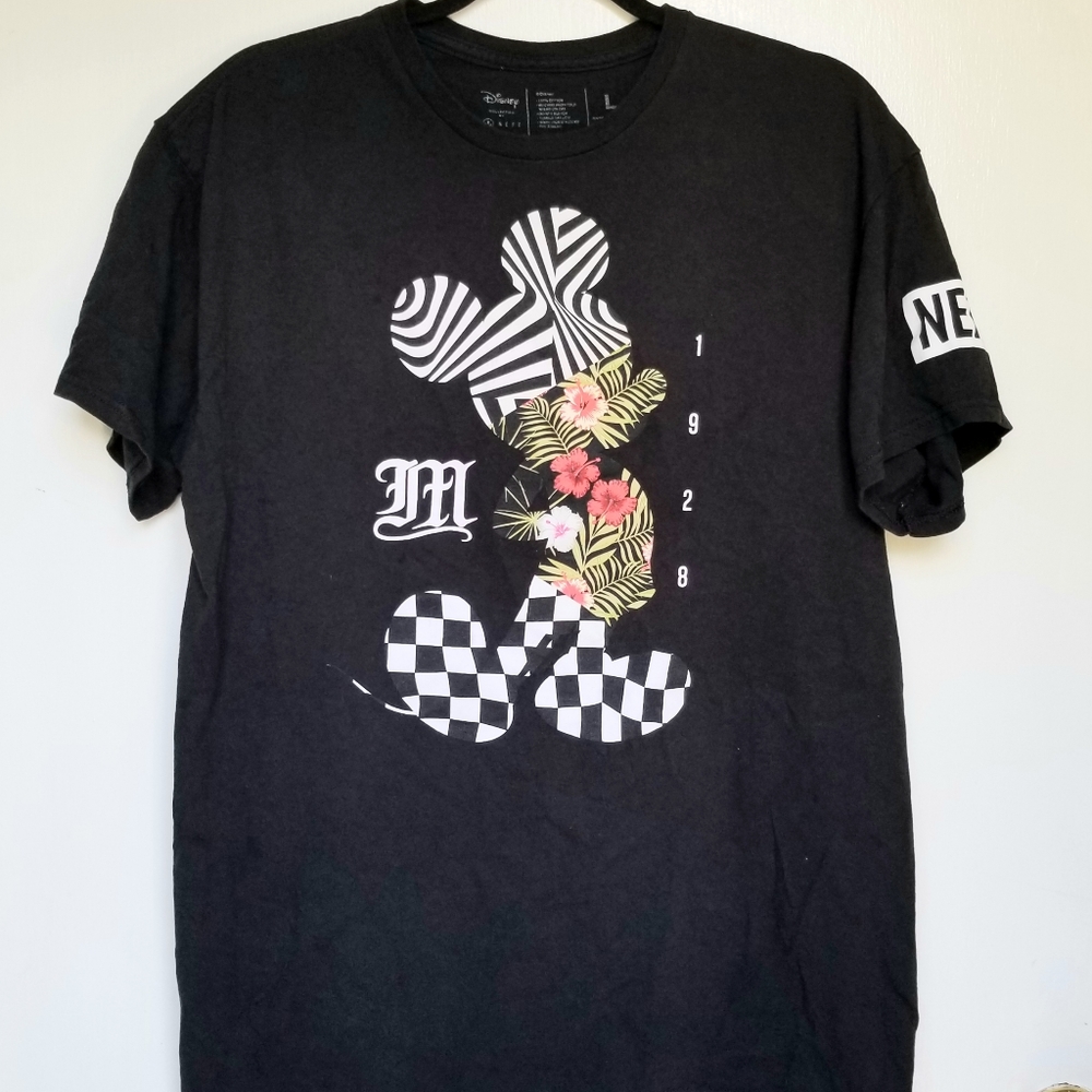 NEFF Mickey Mouse Black T Shirt Large 1928